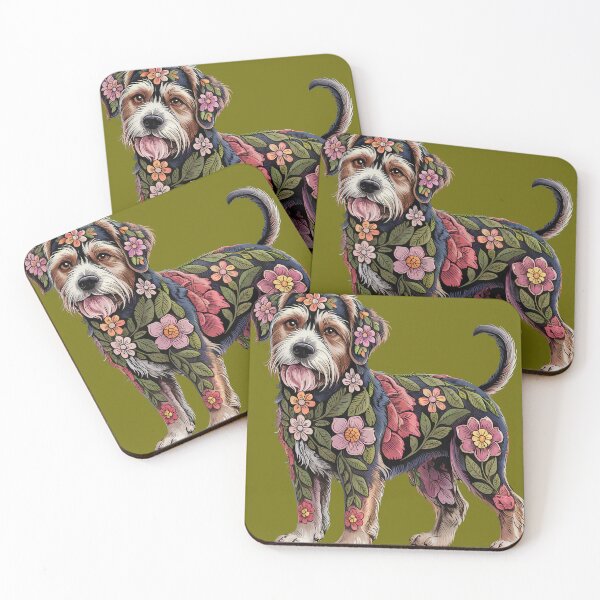 Item preview, Floral Dog Illustration – Intricate Botanical Pattern on Cute Puppy designed and sold by Sepinik.