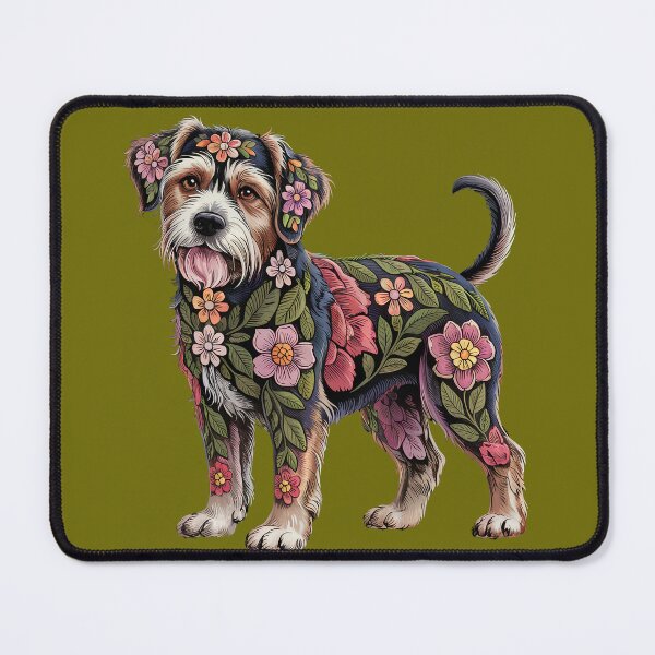 Item preview, Floral Dog Illustration – Intricate Botanical Pattern on Cute Puppy designed and sold by Sepinik.