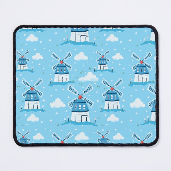 Item preview, Whimsical Dutch Windmill Landscape Pattern designed and sold by Alice-AJ.