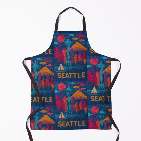 Item preview, Seattle Skyline Cityscape with Space Needle and Mount Rainier designed and sold by TheTrendsDesk.
