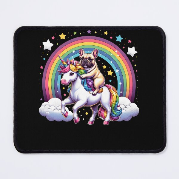 Item preview, French Bulldog Riding Unicorn Rainbow Lover designed and sold by Kimberley King Art  King Art.