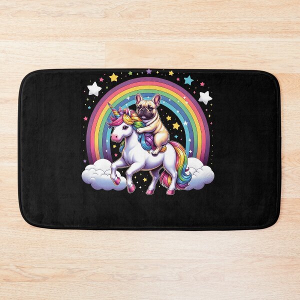 Item preview, French Bulldog Riding Unicorn Rainbow Lover designed and sold by Kimberley King Art  King Art.