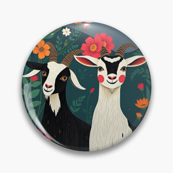Item preview, Bohemian Goat Duo – Frida-Inspired Folk Art Design designed and sold by TwoDotsStudio.