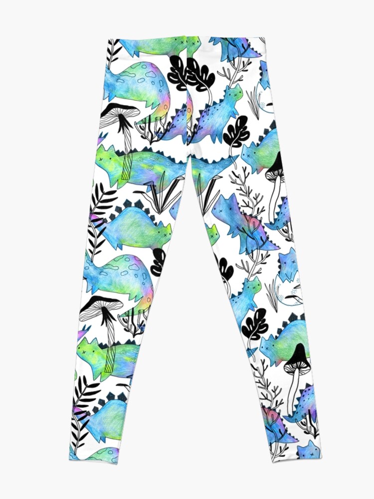 Alternate view of Pencil catosaurs and plants. Funny dino cats and mushrooms. Leggings