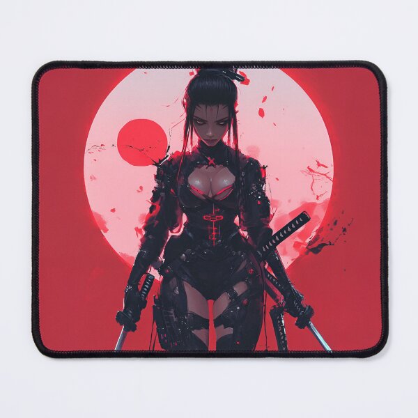 Artikelvorschau, Cyberpunk Samurai-Krieger – Neonrote Anime-Kunst entworfen und verkauft von Color Verse1.