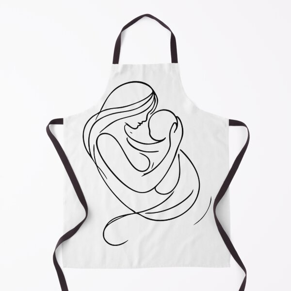 Item preview, Minimal Mother and Baby Line Art – Floral Outline designed and sold by MiniindY Pop.