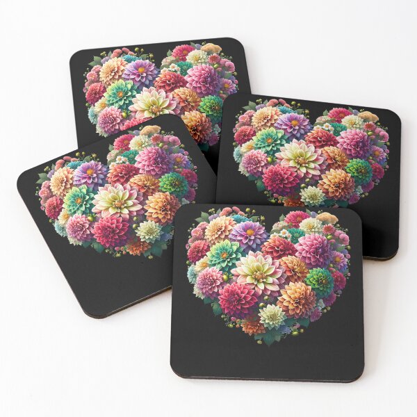Item preview, Aesthetic Heart Dahlias Flower designed and sold by Kimberley King Art  King Art.