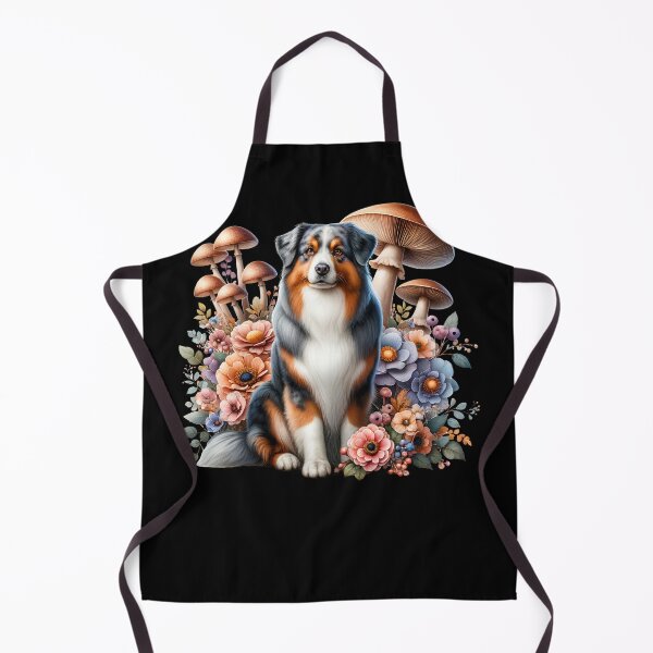 Item preview, Australian Shepherd Aesthetic Mushroom Flora designed and sold by Kimberley King Art King Art.
