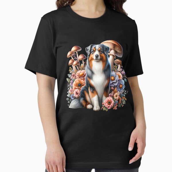 Item preview, Australian Shepherd Aesthetic Mushroom Flora designed and sold by Kimberley King Art  King Art.