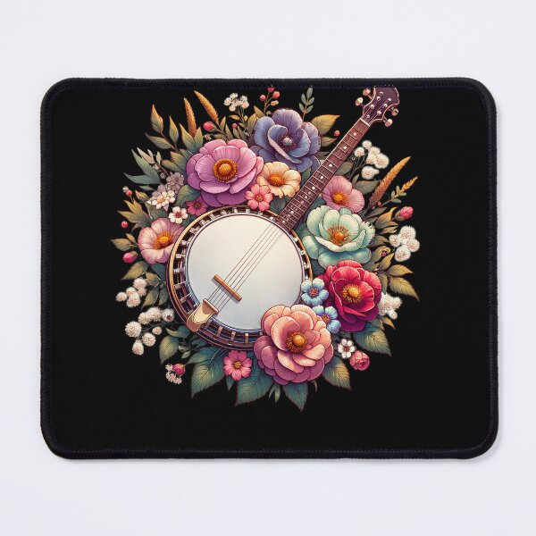 Item preview, Aesthetic Banjo Banjoist Banjo Player Floral Flower designed and sold by Kimberley King Art King Art.