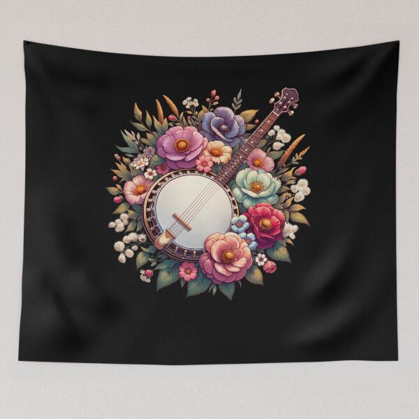 Item preview, Aesthetic Banjo Banjoist Banjo Player Floral Flower designed and sold by Kimberley King Art  King Art.