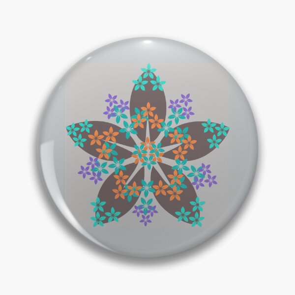 Item preview, a celestial flower unfurls in starry elegance, kissed by tiny turquoise and orange blossoms that twinkle like garden stardust designed and sold by Naureen-w-a.