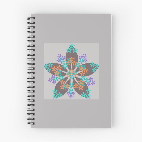 Item preview, a celestial flower unfurls in starry elegance, kissed by tiny turquoise and orange blossoms that twinkle like garden stardust designed and sold by Naureen-w-a.