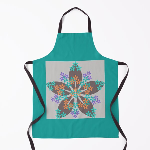 Item preview, a celestial flower unfurls in starry elegance, kissed by tiny turquoise and orange blossoms that twinkle like garden stardust designed and sold by Naureen-w-a.