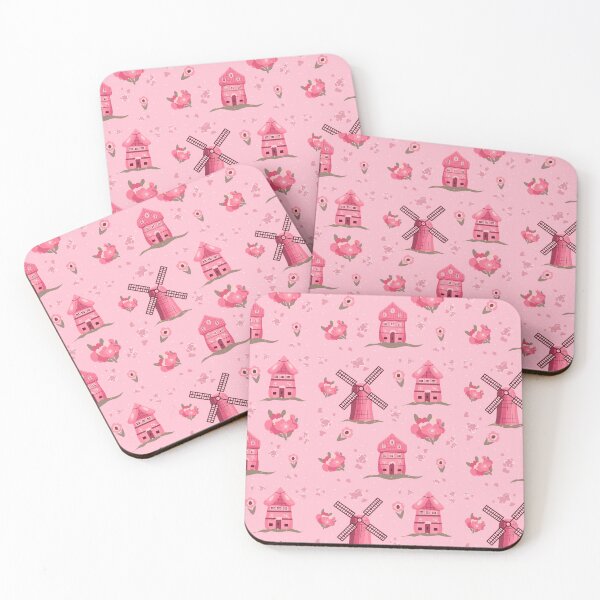 Item preview, Pink Cottage and Windmill Floral Pattern designed and sold by Alice-AJ.