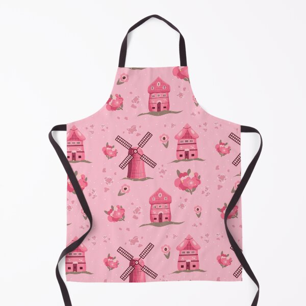 Item preview, Pink Cottage and Windmill Floral Pattern designed and sold by Alice-AJ.