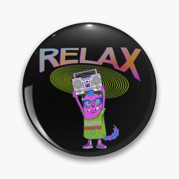 Item preview, relax - cartoon funny mini monster holding boombox designed and sold by hayrpictures.