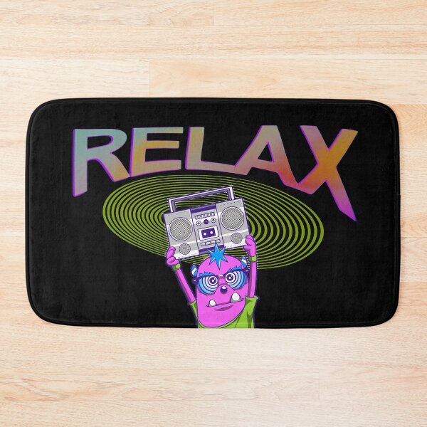 Item preview, relax - cartoon funny mini monster holding boombox designed and sold by hayrpictures.