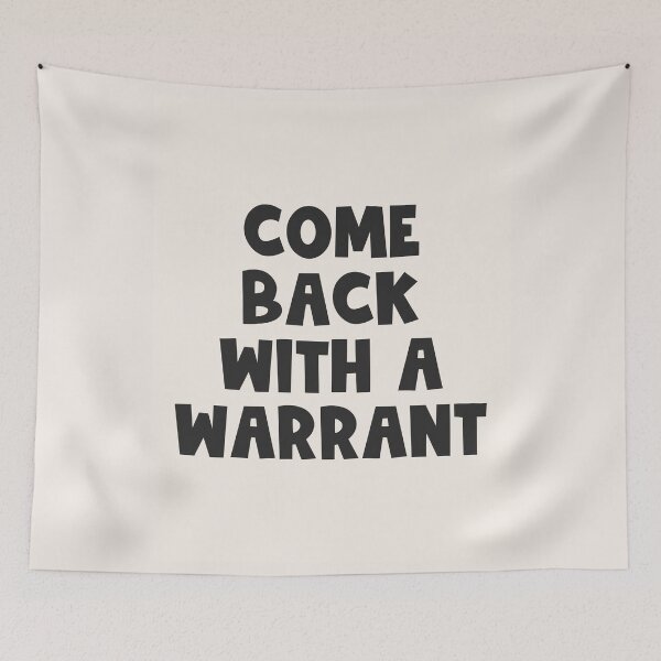 Item preview, Come Back With A Warrant Quote (Black Tone) designed and sold by Paigaam.