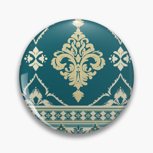 Item preview, Golden Green Classic Damask seamless Border Pattern  designed and sold by Alynek-Design.