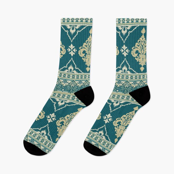 Item preview, Golden Green Classic Damask seamless Border Pattern  designed and sold by Alynek-Design.
