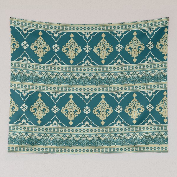Item preview, Golden Green Classic Damask seamless Border Pattern  designed and sold by Alynek-Design.