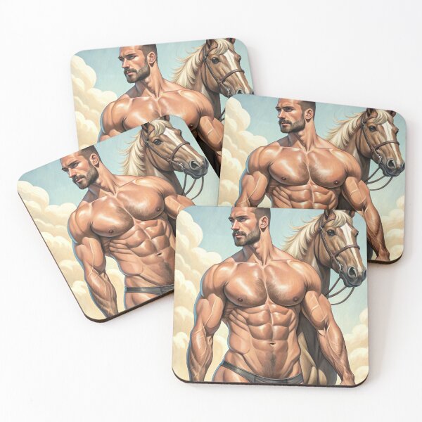 Item preview, Fit man with a horse designed and sold by gayishdesign.