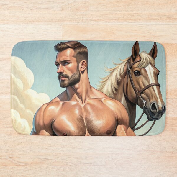 Item preview, Fit man with a horse designed and sold by gayishdesign.