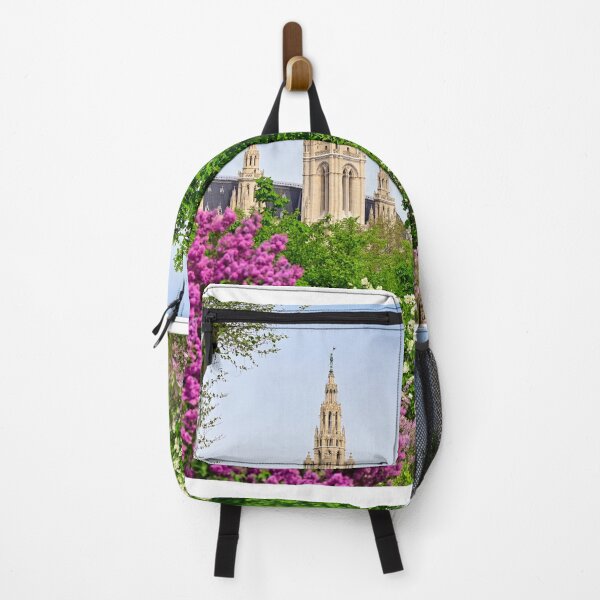 Item preview, Volksgarten with lilac flowers and Rathaus tower in the background,Vienna,springtime designed and sold by goceris.