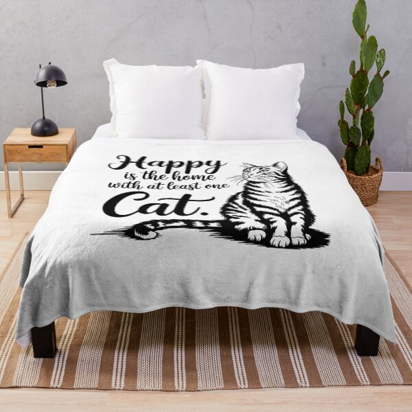 Item preview, Happy is the home with at least one cat designed and sold by Faissal Thomass.