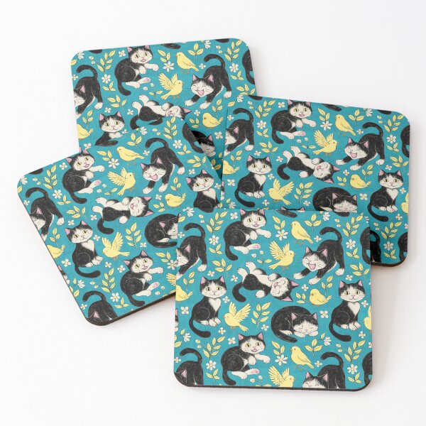 Item preview, Copy of Cats and Canaries in Chalk Pastel on Soft Powder Pink designed and sold by micklyn.