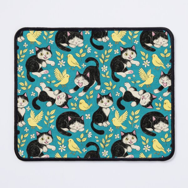 Item preview, Copy of Cats and Canaries in Chalk Pastel on Soft Powder Pink designed and sold by micklyn.