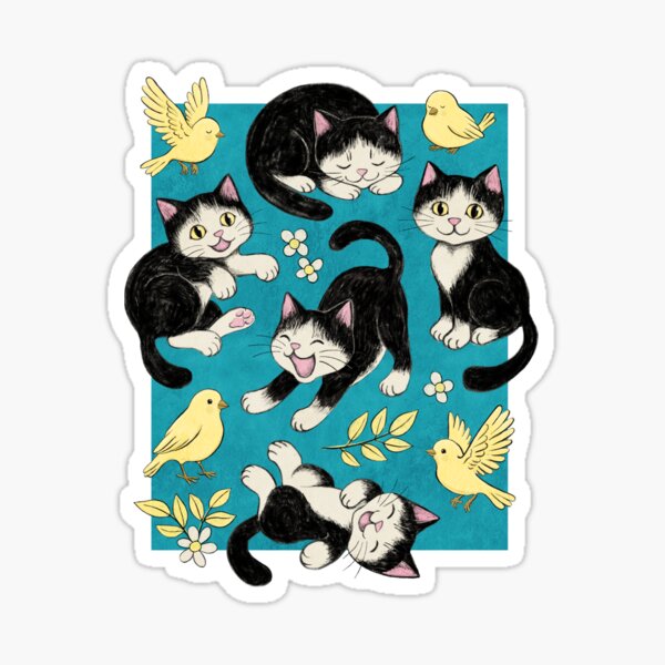 Item preview, Copie de Chats et Canaris en pastel craie sur rose poudré doux designed and sold by micklyn.