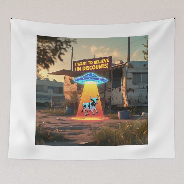 Item preview, Retro UFO Abduction designed and sold by Zazeyy.
