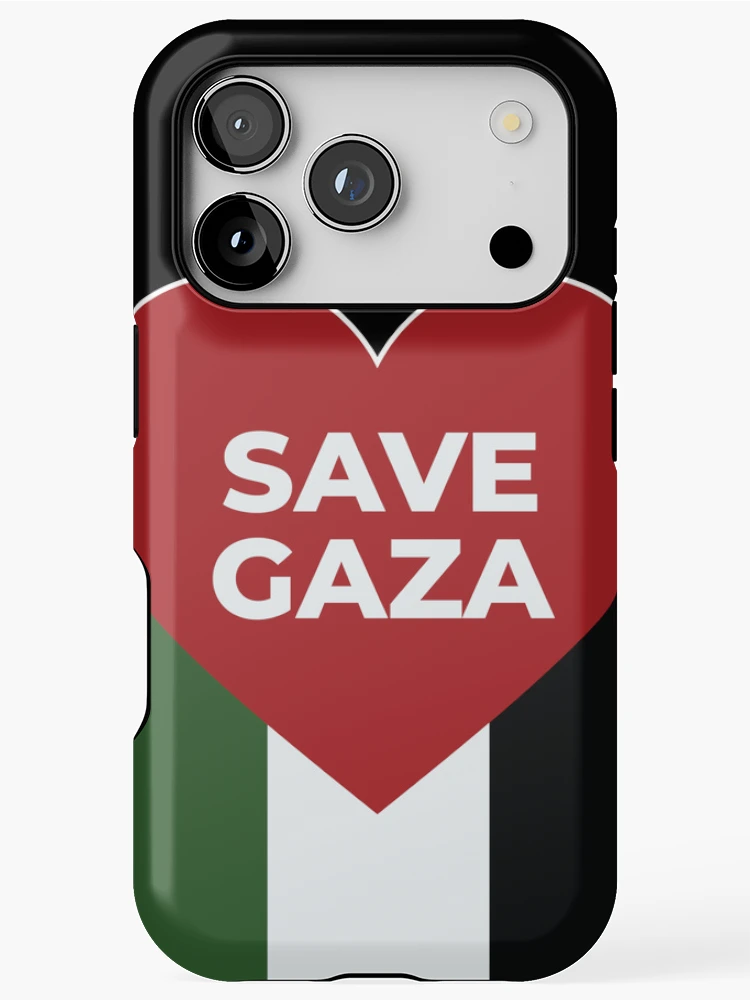 Thumbnail 1 of 4, iPhone Case, Save Gaza Sticker designed and sold by SixtyOneDesign.