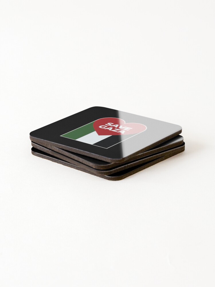 Thumbnail 4 of 5, Coasters (Set of 4), Save Gaza Sticker designed and sold by SixtyOneDesign.