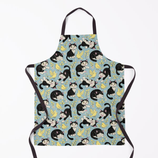 Item preview, Cats and Canaries in Chalk Pastel on Soft Baby Blue  designed and sold by micklyn.