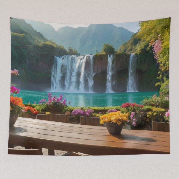 Item preview, Nature’s Embrace: Terrace Café by the Falls designed and sold by BlareBlare.
