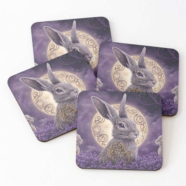 Item preview, Celtic Hares Celtic Moon Lavender Heather designed and sold by thewandswant.