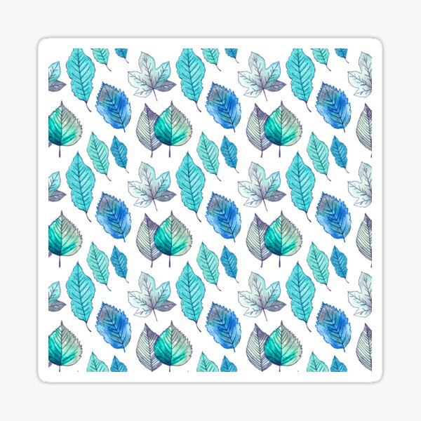 Item preview, Cool Blue Leaves Pattern | Hand-Drawn Watercolor Botanical Design designed and sold by FabianaChiarelli.