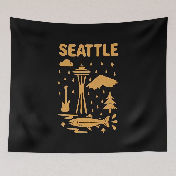 Item preview, Seattle Retro Skyline designed and sold by Marny Design.