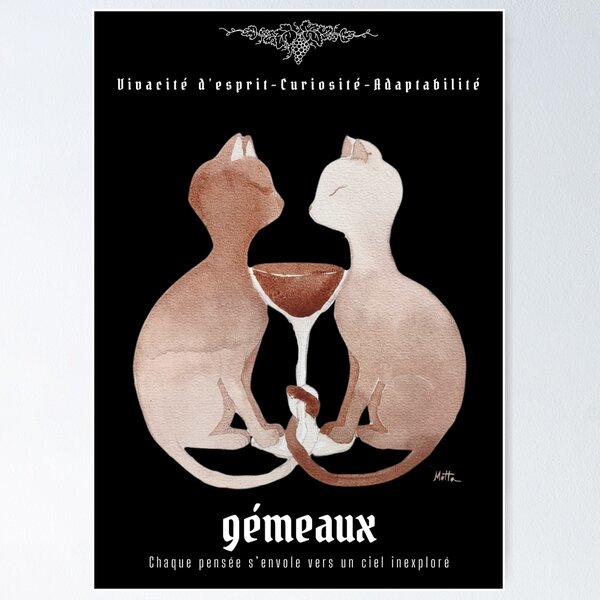 Item preview, Oeno-Astrology: Gemini in Wine designed and sold by vinsurtoile.