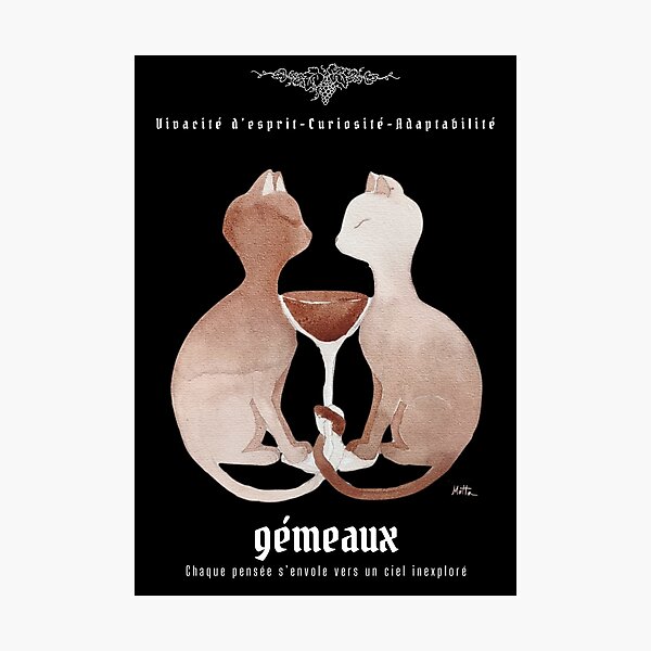 Item preview, Oeno-Astrology: Gemini in Wine designed and sold by vinsurtoile.