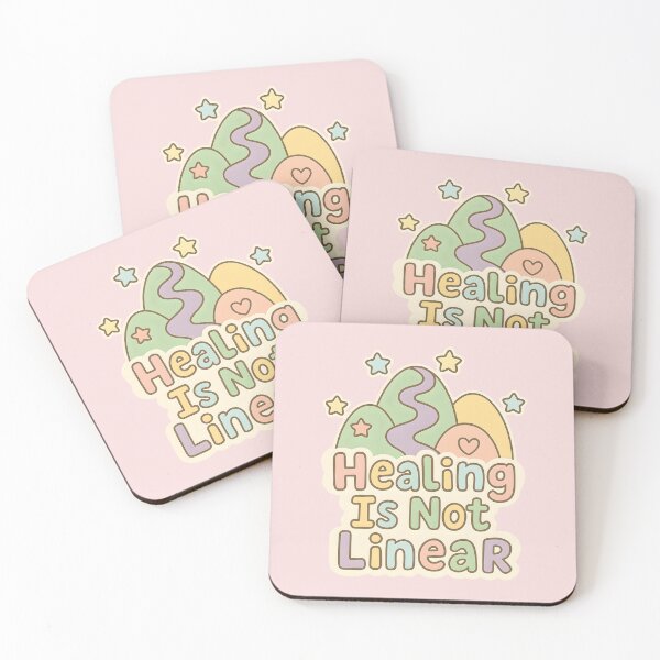 Item preview, Healing Is Not Linear Pastel Mental Health designed and sold by thecatcouch.