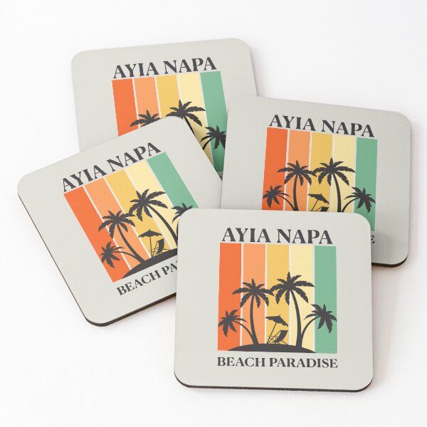 Item preview, Ayia Napa Retro Beach Design – Palm Trees & Sunset Stripes designed and sold by CreationbyNiki.