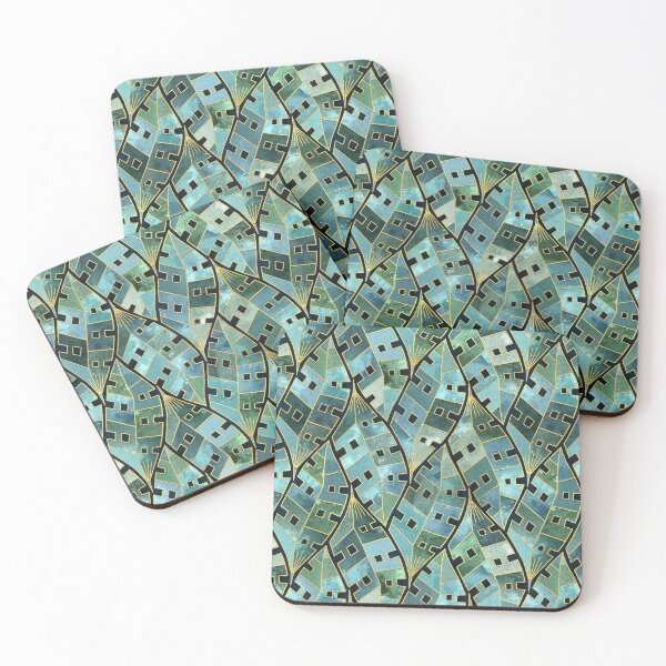 Item preview, Mod Monstera Tropic Nouveau in Blue Green and Golden Yellow designed and sold by micklyn.