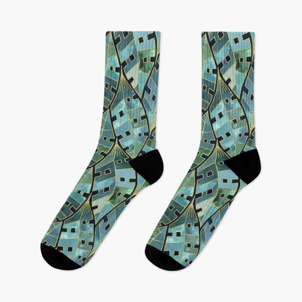 Item preview, Mod Monstera Tropic Nouveau in Blue Green and Golden Yellow designed and sold by micklyn.