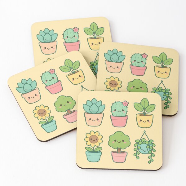 Item preview, Cute Smiling Succulent Kawaii Plant designed and sold by GinColorist.