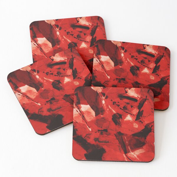 Item preview, Abstract Storms , Vibrant Red , white and black on paper designed and sold by NickDedidis.