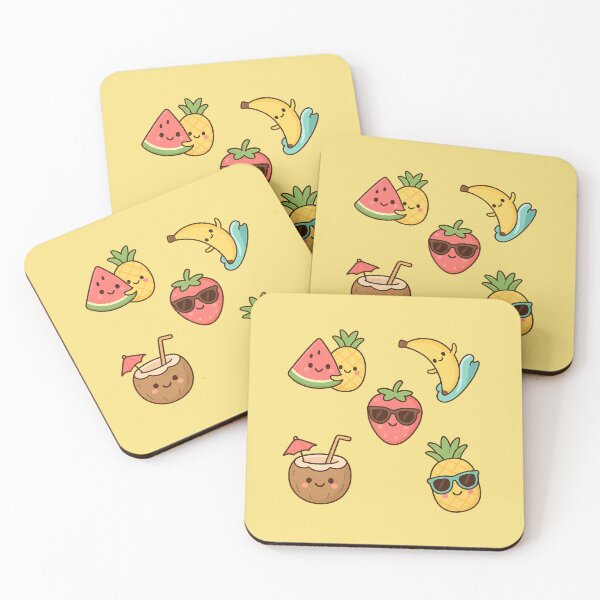 Item preview, Kawaii Summer Fruits - Cute Tropical Fruit Illustration Set designed and sold by GinColorist.